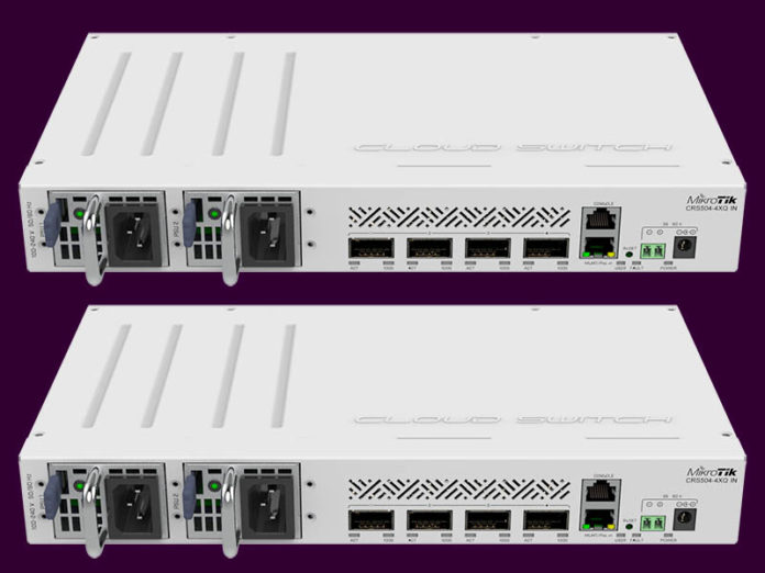 MikroTik CRS504-4XQ-IN Un Switch 4x 100GbE con menos de 45W | MikroTik